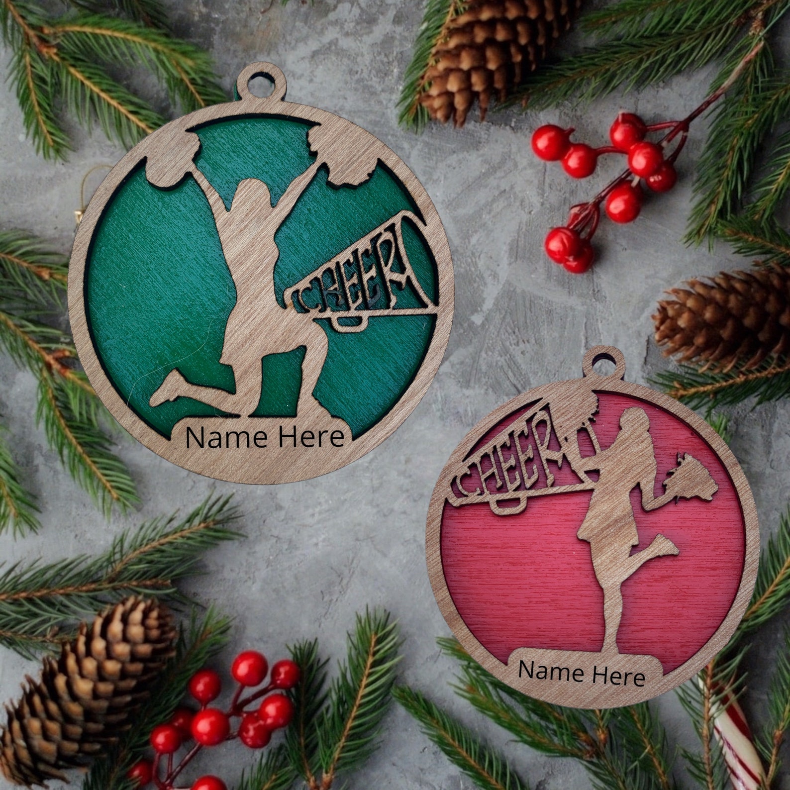 Cheer Wooden Ornament Wood Ornament Sports Ornament Etsy