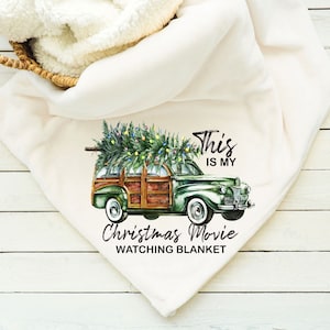 Christmas Movie Watching Blanket, Throw, Watching Movie Blanket, Friends, Vintage Truck, Adult watching blanket, Holiday, One of a Kind