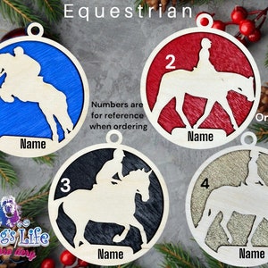 Equestrian Wooden Ornament, Wood Ornament, Sports Ornament Personalized, Christmas Equestrian Ornament, Ornament, Equestrian Ornament