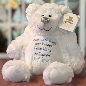 Angel, Bear, Angel Wings, Stuffed Animal, Sympathy Gift, Keepsake, Memory Stuffed Animal, Angel Bear, Engagement, With Voice Recording