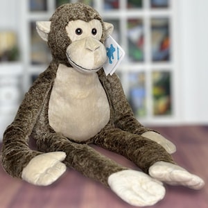 Stuffed Monkey, Long Legged Monkey, Ralley Monkey, Keepsake, First Birthday, Baby Shower Gift, Personalized Monkey, Monkey with Long Arms