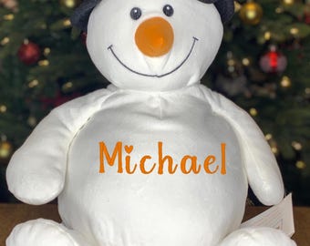 Christmas Snowman, Personalized Gift, Snowman, Plush Snowman, Plush, Christmas, Baby's First Christmas, Stuffed Snowman, Customized Gift