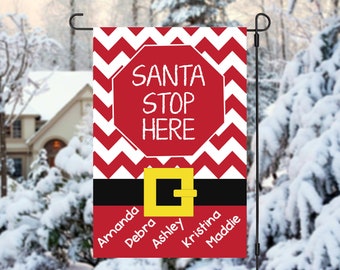 Personalized Santa Garden Flag: Christmas Yard Decor