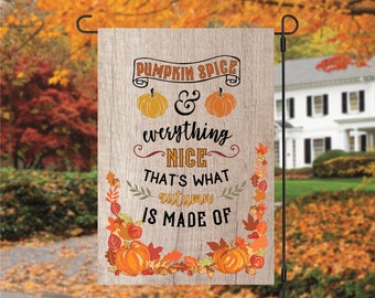 Personalized Fall Garden Flag: Pumpkin Spice Welcome Decor