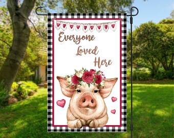 Gartenflagge 'Welcome Pig With Glass' – 30,5 X 45,7 Cm, Doppelseitig, Wetterfest, Fröhliches Schwein-Design