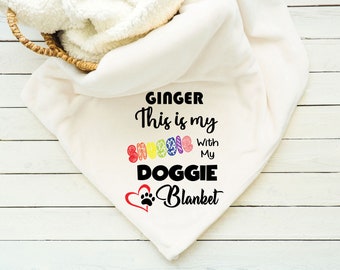Dog Snuggling Fleece Throw Blanket: Personalized Pet Movie Blanket