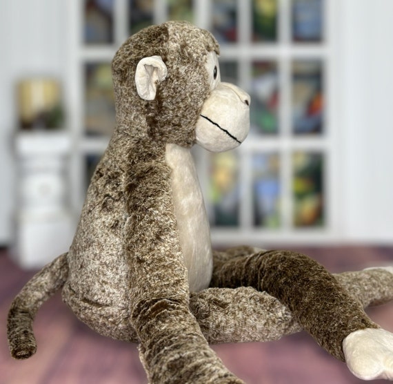 Singe en peluche, singe à bras longs, singe de rallye, souvenir de bébé,  premier anniversaire, cadeau de naissance, singe personnalisé, singe aux bras  longs -  France