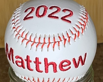 Custom Embroidered Baseball, Team Gift, Coach Gift