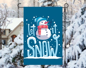 Let it Snow Snowman Garden Flag - Personalized Winter Decor