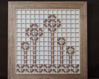 Kumiko wall art, Wooden wall decor, Kumiko panel