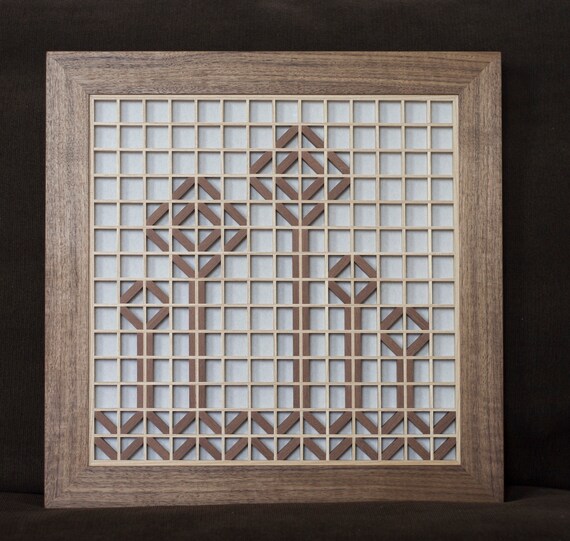 Tableau Décoratif En Kumiko – Cadre En Bois – Fait Main – Idée Cadeau Noël