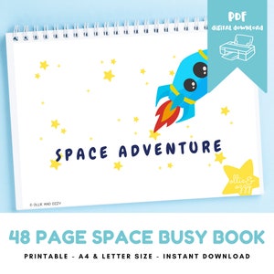 PRINTABLE Space Learning Folder, Early Years Learning Resources, Busy Book Bundle, Learning Binder Printable, Education Busy Binder