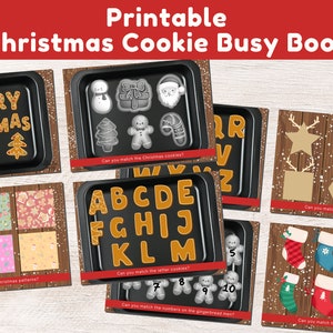 PRINTABLE Christmas Cookie Preschool Busy Book, Learning Resources for Toddlers, Busy Book Pages for Christmas