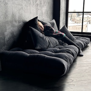Tufted bench cushion | Cozy Floor Cushion | Reading Nook Cushion | Velvet Floor Sofa | Window Seat Cushion | French Cushion |