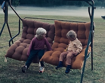 Coussin en lin, coussin de balançoire, chaise longue, avec ou sans pompons