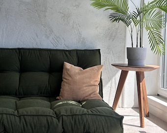 Boho Tufted Corduroy Floor Cushion with linen and velvet options