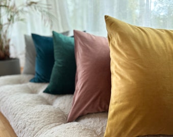 Sofa cushion covers, custom size cushion covers, velvet and linen cushion cover