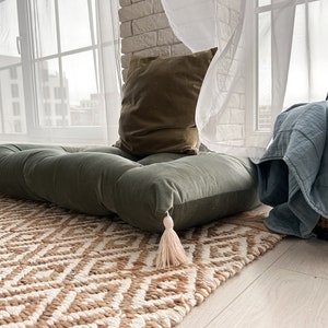 Bankkissen aus Samt | Bodenbestuhlung | boden Sofa | Leseeckkissen | Zirkus Vibe Kissen | Kinderzimmer Dekor | benutzerdefinierte Sitzkissen