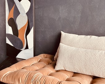 Tufted Velvet Floor Pillow: Cozy Reading Nook Cushion, Custom Size