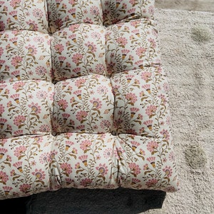 Pink floral water-repellent Outdoor floor cushion, floor sofa, floor cushion, floor couch, custom outdoor cushion image 3