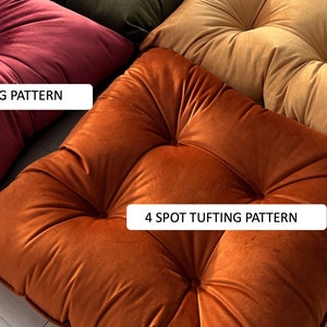 Velvet floor cushion set in multiple colors image 9