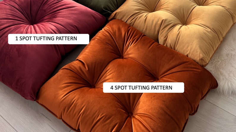 Velvet floor cushion set in multiple colors image 9