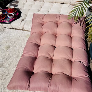 Pink floral water-repellent Outdoor floor cushion, floor sofa, floor cushion, floor couch, custom outdoor cushion image 4