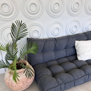 Dark grey corduroy floor cushion; French style floor pillow; bench cushion; window seat cushion; meditation cushion; soft floor pillow; cozy bench pad; decorative window cushion; comfortable floor sofa;