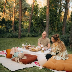 Cushions for outdoor picnic, family day setup, outdoor cushions, picnic cushions
