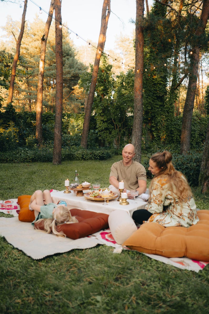 Cushions for outdoor picnic, family day setup, outdoor cushions, picnic cushions