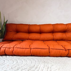 Linen Floor Cushion: French Style Sofa, Bench or Daybed - Custom Size