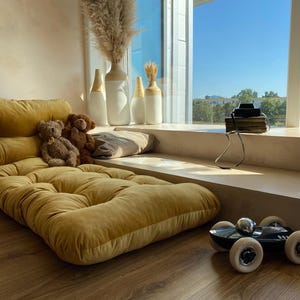 Velvet Floor Cushion: Reading Nook, Window Seat, Bench, daybed or floor sofa image 4