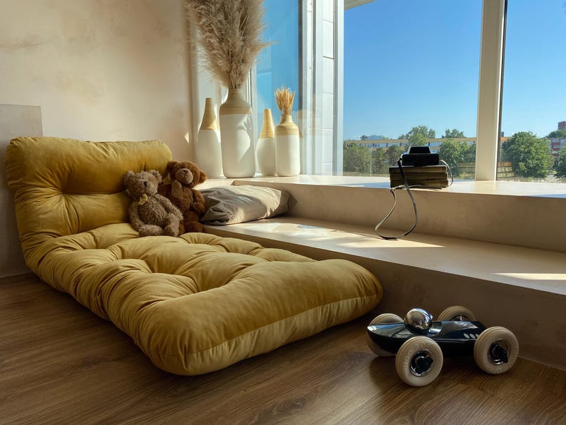 Velvet Floor Cushion: Reading Nook, Window Seat, Bench, daybed or floor sofa image 4