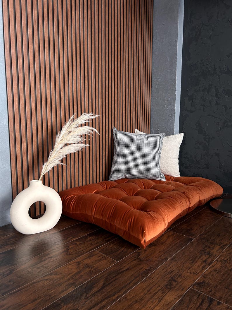 Velvet Floor Cushion: Reading Nook, Window Seat, Bench, daybed or floor sofa image 8