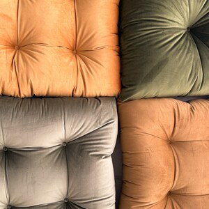 Velvet floor cushion set in multiple colors image 4