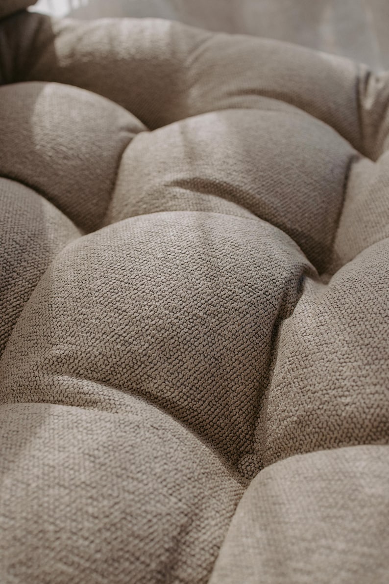 outdoor beige boucle patio cushion, outdoor mattress, quality, home design, interior design