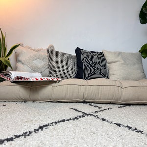 Bench cushion tufted floor cushion Cozy reading corner cushion floor pillows adults boucle bench cushion corduroy floor cushion image 2