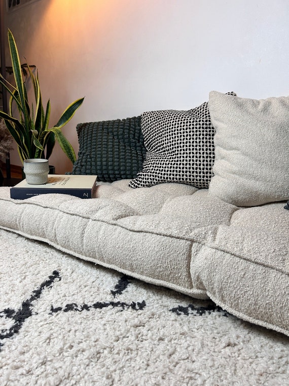 Custom Made Linen Floor Cushion, French Floor Cushion, Bench Cushion, Day  Bed Mat, French Futon 