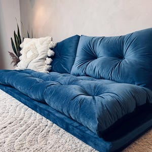 Velvet Floor Cushion: Reading Nook, Window Seat, Bench, daybed or floor sofa image 6