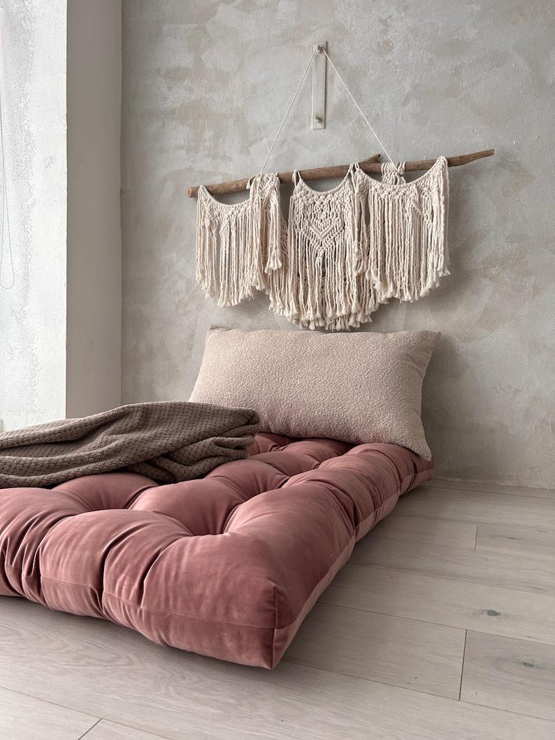Velvet Floor Cushion: Reading Nook, Window Seat, Bench, daybed or floor sofa image 9