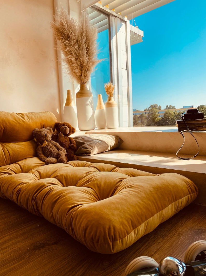 Large & small Linen and velvet Japanese Futon floor mattress Etsy