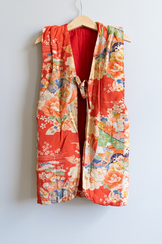 1940s Childs / Kids Padded Silk Kimono Jacket