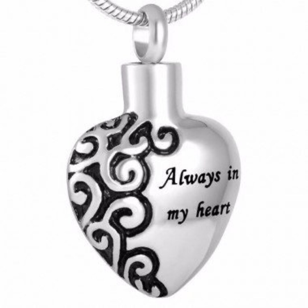 Mamma e papà cuore ciondolo collana di ceneri urna cremazione gioielli