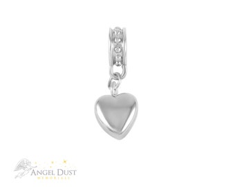 Heart cremation ashes charm - Memorial Keepsake Urn. Free UK Delivery. Memorial Jewellery.