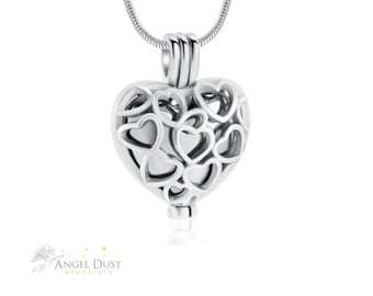 Heart Locket Cremation Ashes Necklace - Memorial Keepsake Urn. Free UK Delivery. Chain Included. Memorial Jewellery.