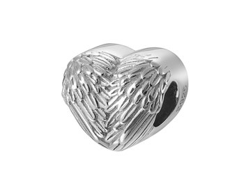 Angel Wing silver Ashes charm - Memorial Keepsake Urn. Free Filling Kit. Free UK Delivery.