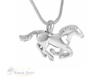 Horse Cremation Ashes Necklace - Memorial Keepsake Urn. Free UK Delivery. Chain Included.  Memorial Jewellery.