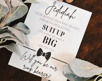 Ring Bearer Proposal Card | Will you be my ring bearer? | Digital Download | Proposal Template | Minimalist Wedding