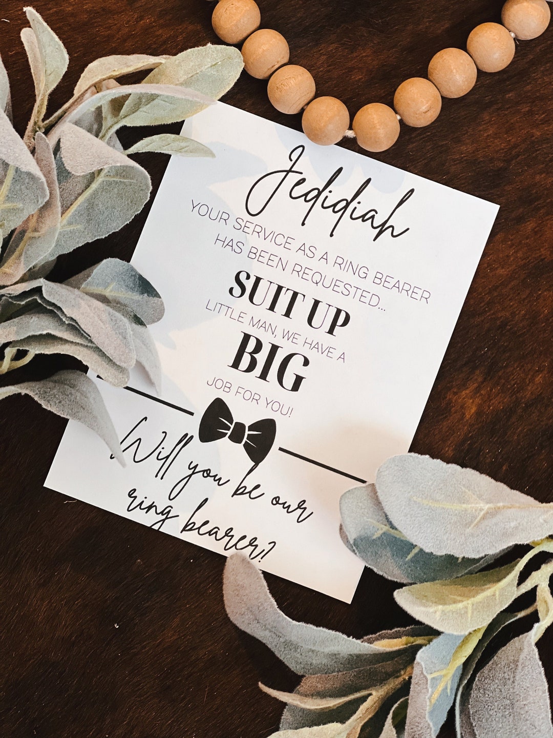 Ring Bearer Proposal Card Will You Be My Ring Bearer Digital Download ...