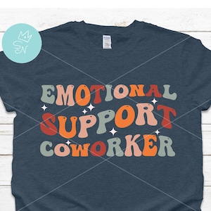 Emotionale Unterstützung Kollegen PNG, Office Bestie, Coworker Geschenk, Kollegin Wertschätzung, Emotionale Unterstützung Mensch, Retro, 70er Jahre, Boho, Wavy - PNG